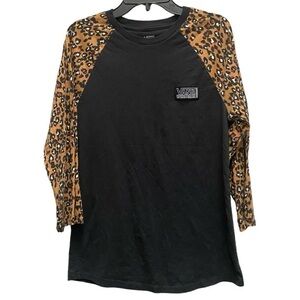 Vans‎ Leopard Raglan Tee Black-Leopard Print